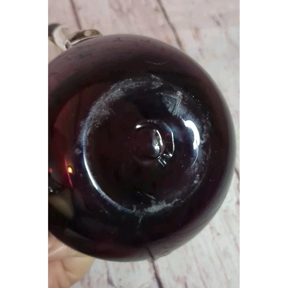 Hand Blown‎ Amethyst Glass Sugar And Creamer Set